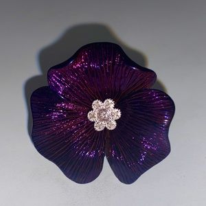 purple stainless steel silver and NATURAL DIAMOND ring